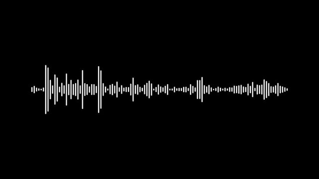 Sound wave audio spectrum black background, audio waveform spectrum animation.4k abstract music sound wave or audio wavefrom isolated on black background. music equalizer rhythm bars overlay.