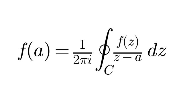 Cauchy Integral Formula, Complex Analysis formula overlay, black transparent 4K
