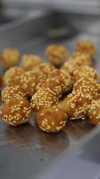 Anarsa is a traditional sweet made primarily from fermented rice flour, jaggery and poppy seeds