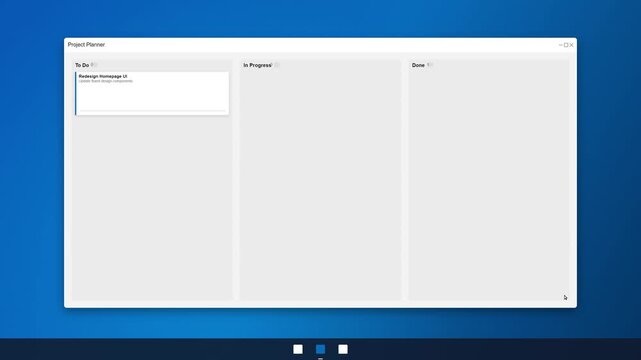 Digital Project Management Software Interface Task Kanban Board