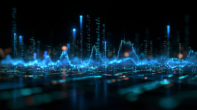 Digital Data Visualization and Financial Market Analytics Background