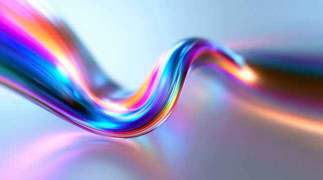 Abstract Colorful Fluid Wave Background with Glowing Light