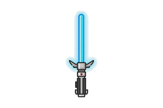 Glowing Blue Light Sword Vector Illustration