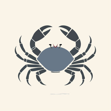 Minimalistische Krabben-Silhouette &ndash; Maritime Krabbe als Vektorillustration