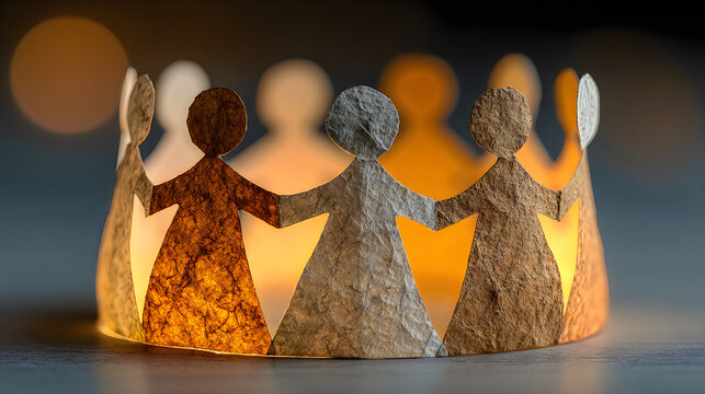 Paper cutout people unity teamwork concept images inspiring community leadership design