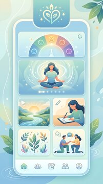 Smartphone interface for meditation and mindfulness app