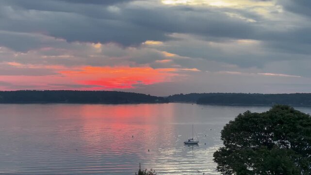 Casco Bay Portland Maine from Eastern. Promenade 