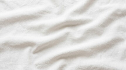 Fototapeta premium Clean white fabric texture background with soft gentle folds and light shadows for bed sheet, cotton linen, product mockup, and backdrop.