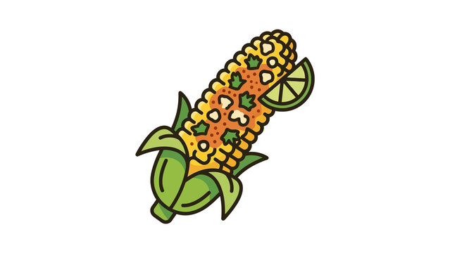Mexican Street Corn Elote Vector Illustration