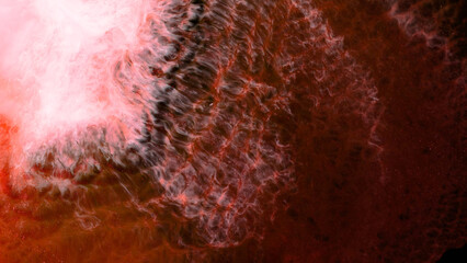 Obraz premium Mixing different colored alcohol inks in a close-up view