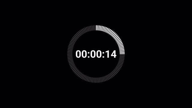 20 second countdown video animation, twwnty secound countdown timer, moderan countdown animation of 20 sec on transparent background with alpha channel.