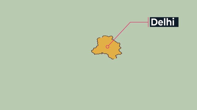 Delhi Map Animation Locator Zoom 4K Motion Graphic
