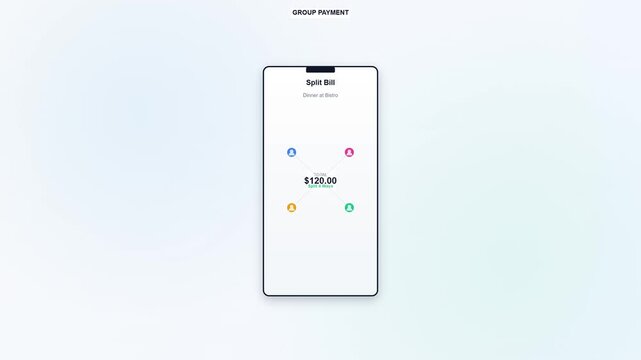 Mobile App Interface Design For Group Bill Splitting And Financial Payment Transaction