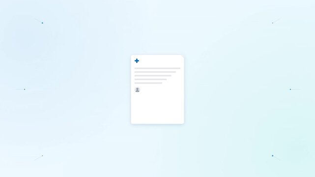 Minimalist Medical Form Animation with Plus Icon and Rotating Graphics