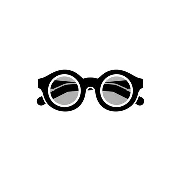 Modern round eyeglasses icon and optometry vector element