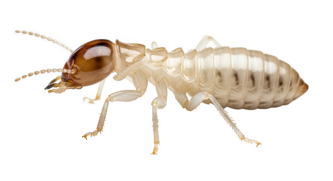Small brown termite insect detail isolated on transparent background
