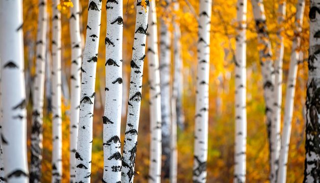 Close up of autumn birch tree bark patterns.