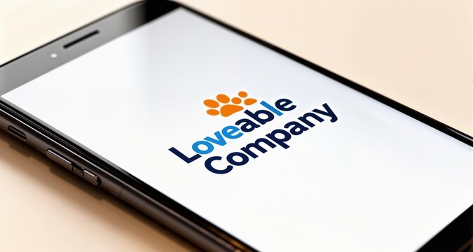 Lovable Company logo on the smartphone
