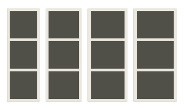 Photo collage layout template with vertical polaroid frame strips for digital presentation.