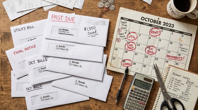 Bills and financial planning.