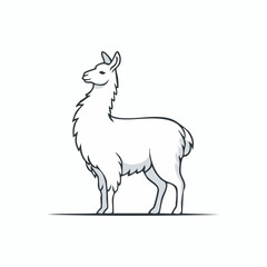 Obraz premium Minimalistische Lama-Silhouette – Exotisches Lama als Vektorillustration