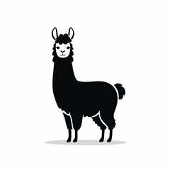 Fototapeta premium Minimalistische Alpaka-Silhouette – Niedliches Alpaka als Vektorillustration
