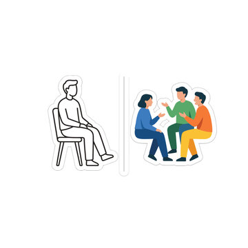 Social Isolation and Group Interaction Concept Vector Illustration
