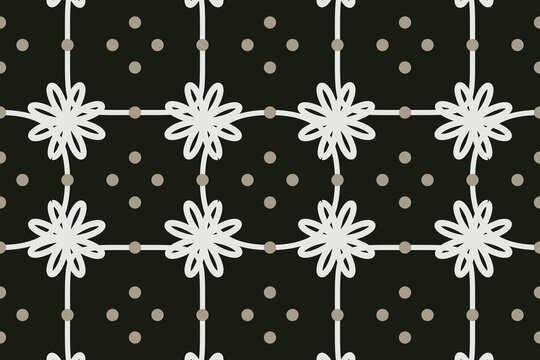 white snowflakes on black background