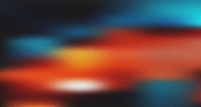 Dynamic abstract gradient combining fiery reds, deep blues, and warm oranges with textured grain effect