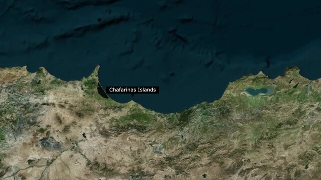 Chafarinas Islands Location Map &ndash; Mediterranean Sea Satellite Animation