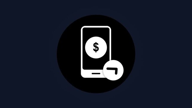 Digital mobile payment and money transfer icon for electronic banking and financial transaction services