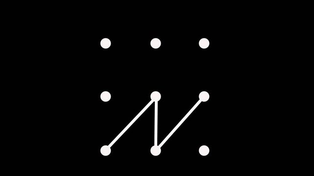 Security lock and unlock pattern icon animation. Lock to pattern icon showing a secure unlock motion animation.Motion graphics of concept