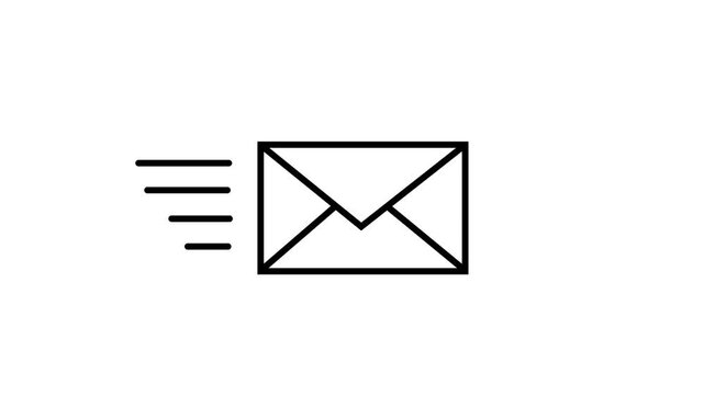 Animated envelope mail icon representing email messaging communication newsletter notification and digital correspondence concept.Motion graphics of concept