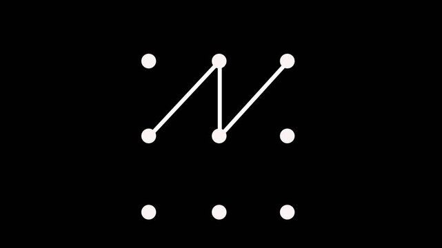 Security lock and unlock pattern icon animation. Lock to pattern icon showing a secure unlock motion animation.Motion graphics of concept