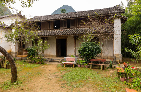 Traditional house architecture in Dinh thu Vua Meo, Ha Giang, Vietnam