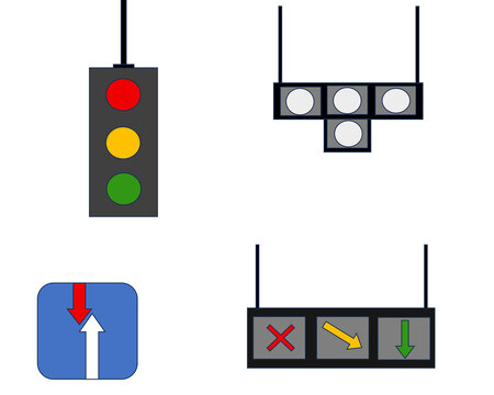 Traffic light and traffic signal vector PNG 