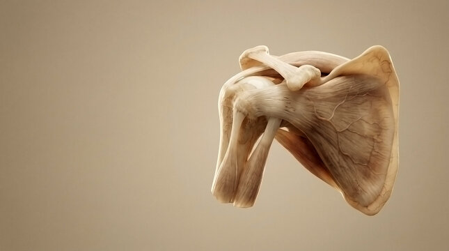 Anatomy of human shoulder joint and scapula bone structure for medical study with anatomy model