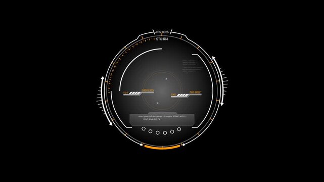 Futuristic Circular Radar Sight With Multiple Target Markers Tracking Data And Tactical Scan Indicators