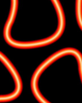 Abstract orange glowing curved lines with soft orange light forms fluid curved shapes against