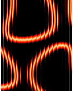 Glowing abstract orange light wave patterns with abstract background patterns glass effect