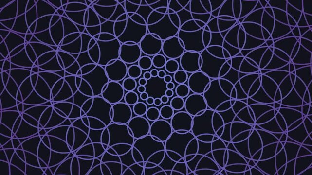 Intricate purple geometric pattern with circular overlapping design