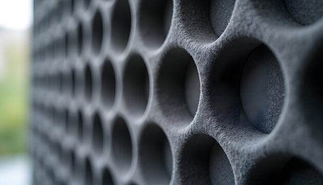 Dark Gray Acoustic Panel Texture with Round Holes