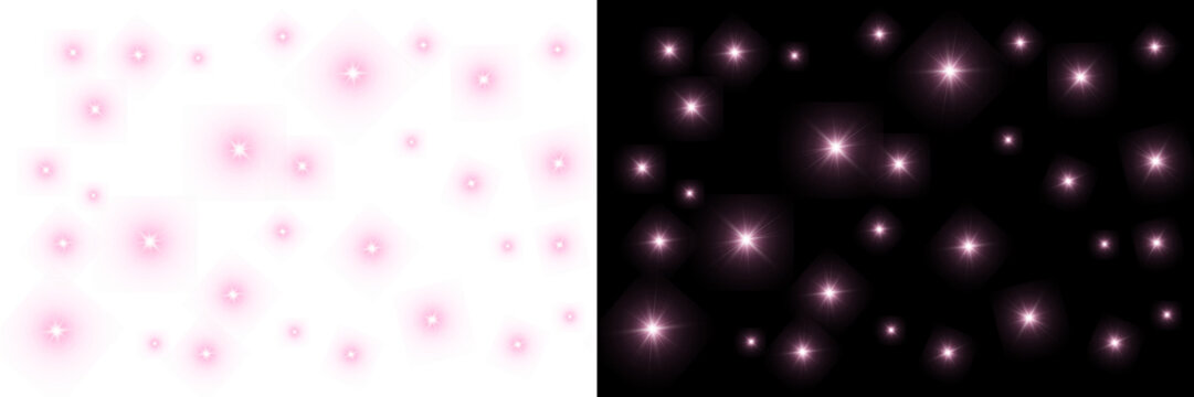 Pink Bright stars abstract background