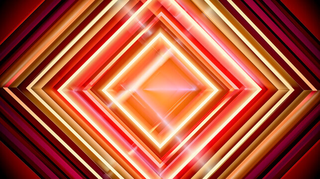 輝く赤いアクリルブロックの幾何学的でドラマチックな背景素材