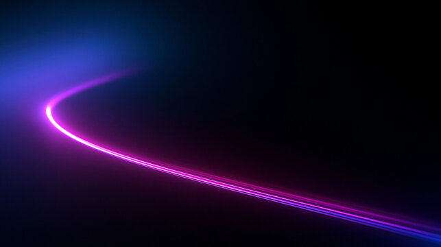 Abstract Futuristic Glowing Light Curve on Dark Background