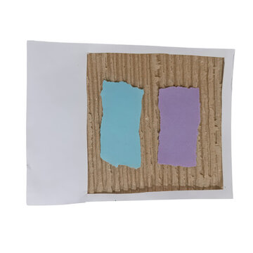 Two overlapping colored rectangles on textured background