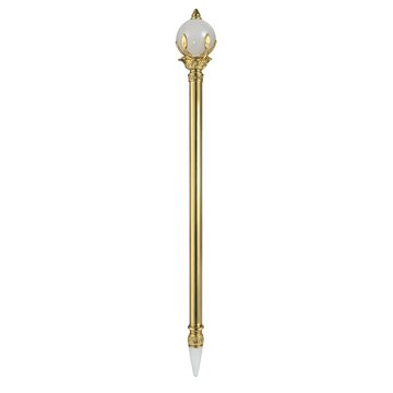 Realistic Royal Golden Scepter Isolated on White Background for Fantasy and Medieval Design