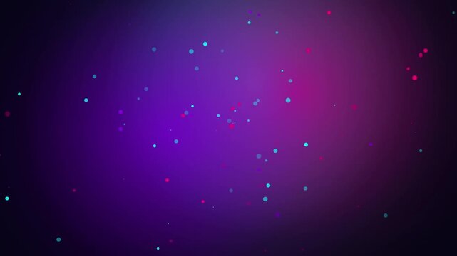 Abstract neon particle background, with floating glowing, dots and purple, blue gradient motion particles