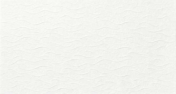 Minimalist White Paper Texture with Embossed Wave Lines, Clean Subtle Wavy Patterned Paper Background