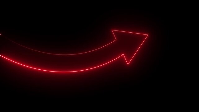 Glowing neon Business operational changes. Successful business turnaround and performance recovery. Businessperson tapping a rising arrow. 4k animation video.